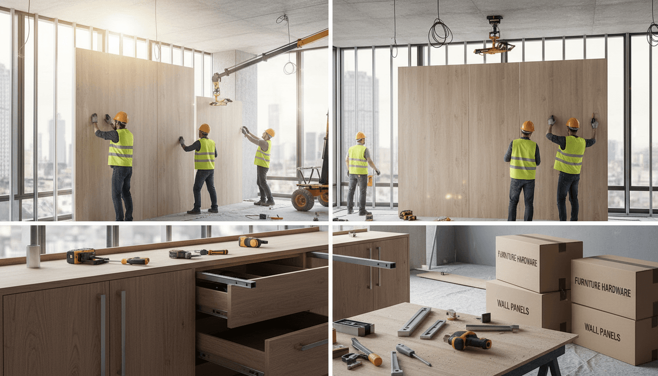 Building materials and hardware in professional construction application